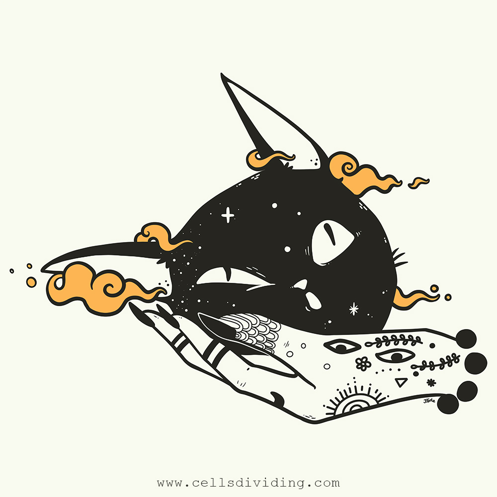 cellsdividing's tweet image. Cat art from 2019 (made with Procreate). 🐈‍⬛

#blackcats #nugoth #whimsigoth #witchaesthetic