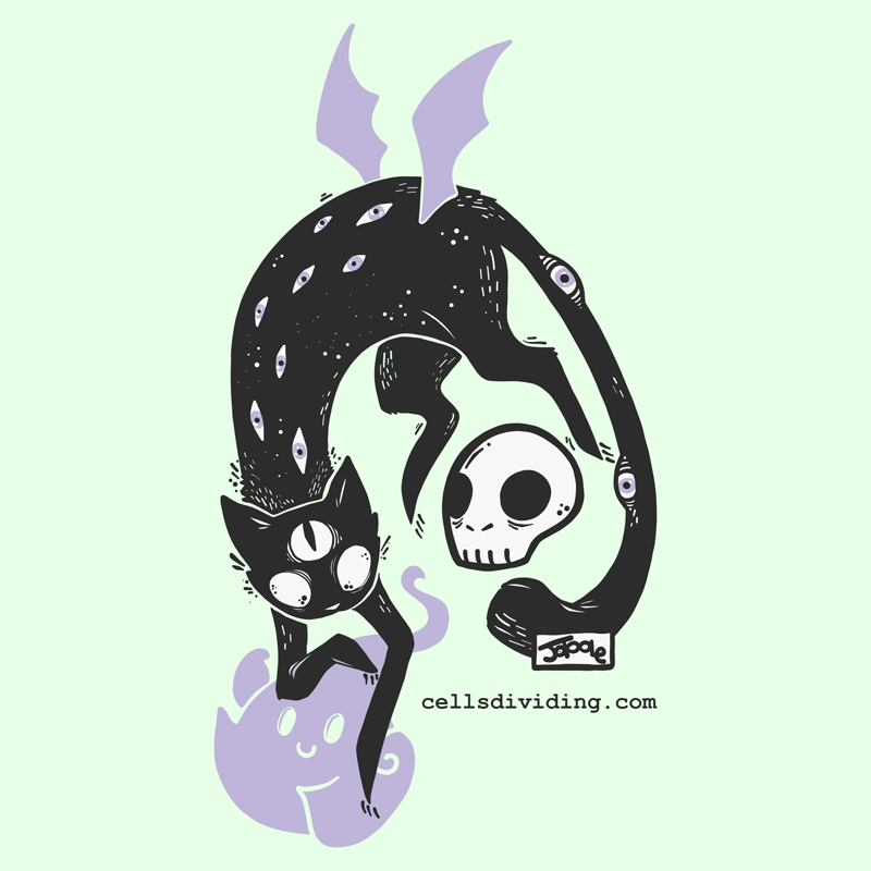 cellsdividing's tweet image. Cat art from 2019 (made with Procreate). 🐈‍⬛

#blackcats #nugoth #whimsigoth #witchaesthetic