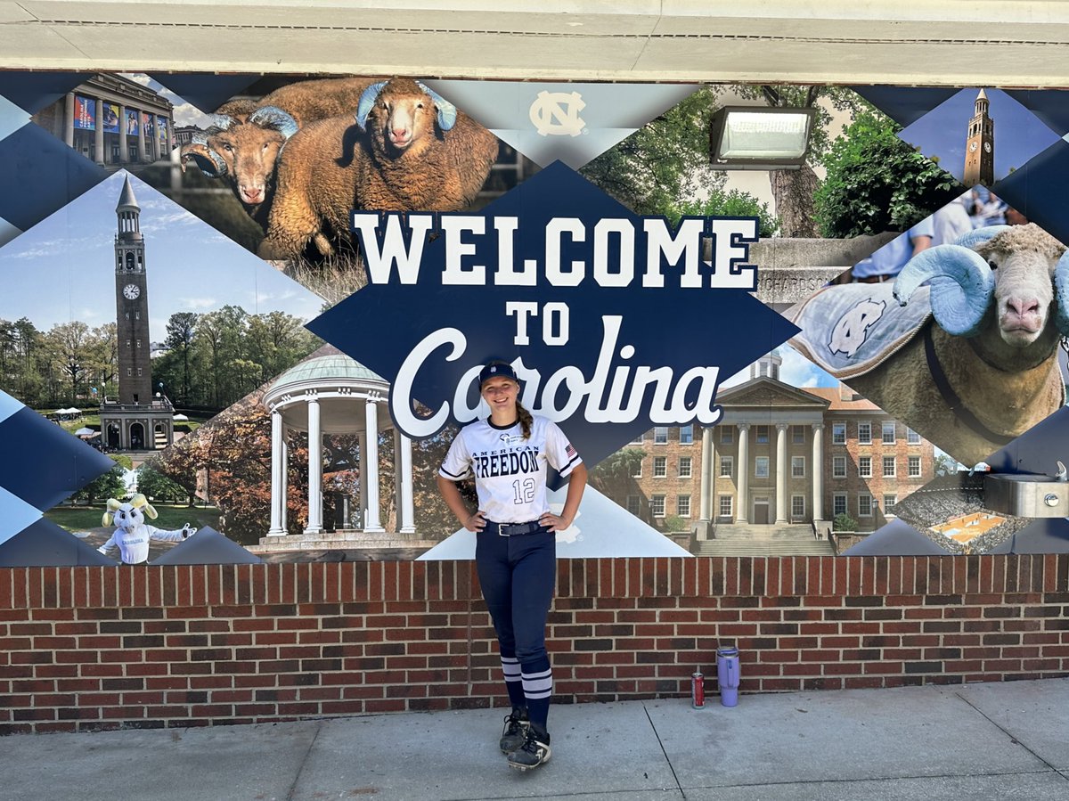 I’m so thankful for being able to represent <a href="/AFSBALL/">American Freedom Softball</a> while attending the <a href="/UNCSoftball/">Carolina Softball</a> camp this past June. I’m so grateful to have worked with <a href="/Maddie_Holub/">Maddie Holub</a> and <a href="/c_lyon22/">Corey Lyon</a>! I had a wonderful camp experience, and I can’t wait for the next one. GO HEELS! 🩵 #GodFirst