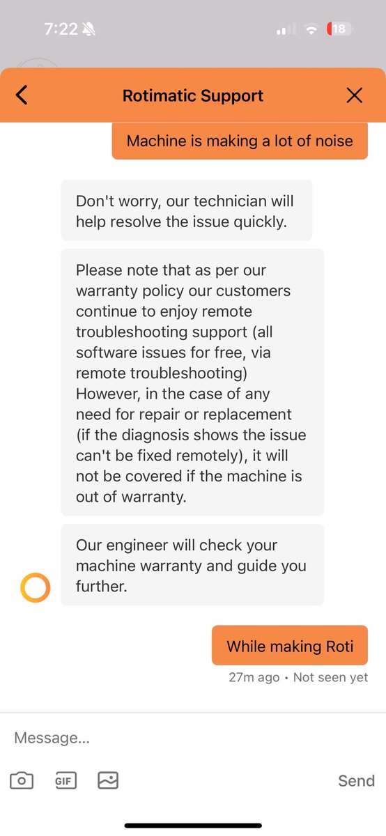 Ajay88Can's tweet photo. @rotimatic  pathetic product with worst customer care service !! https://t.co/Fli61GrvFd