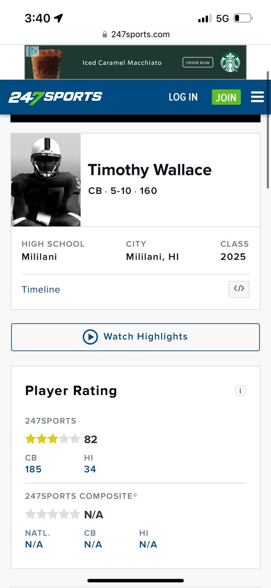 tim23wallace's tweet photo. Blessed to be ranked a 3 ⭐️ on 247! @BrandonHuffman @coach_lafaele 
@CoachSaturnio @CoachDDixon @CoachDannyV @CoachJeffMonken https://t.co/cGFTgEzTHv