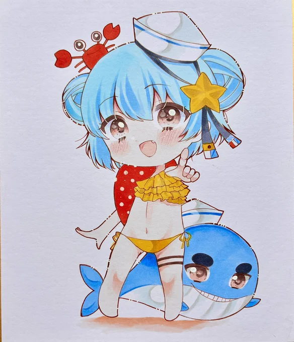 水着サミュエル#サミュエル #コピック #アナログ 