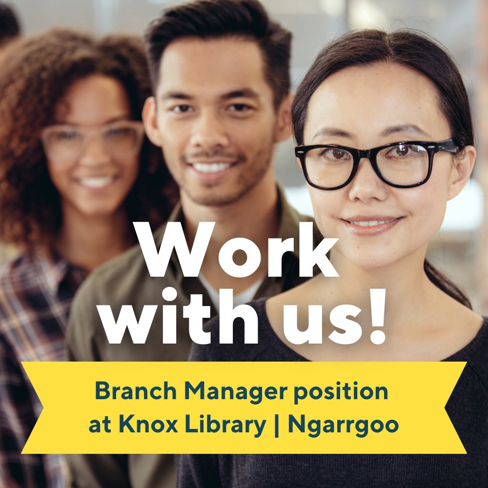 Career opportunity! Your library is looking for a Branch Manager for our Knox Library. You’ll be the driving force behind our success, transforming community needs into engaging services and experiences. Apply by 11:59pm, 25 July 2024. Learn more: tinyurl.com/338s9e59
