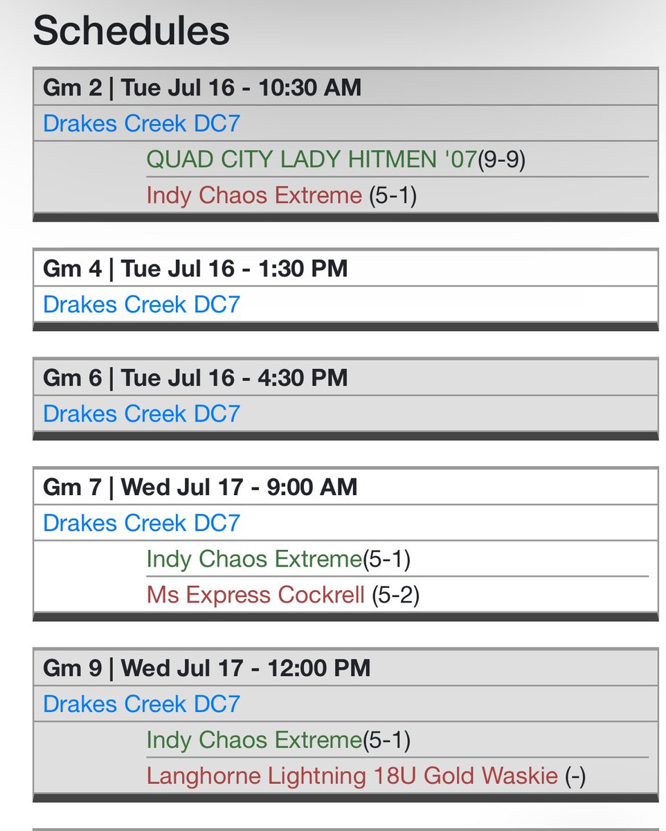 We had our last practice today. We’ll be playing in the USSSA Music City SE National Championship tournament in Nashville TN next week to finish it up. Looking forward to some great competition and some time spent together. Pool schedule is below