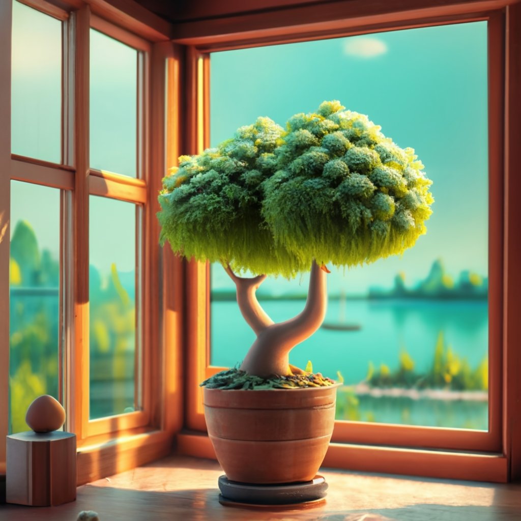 ai3dgallery's tweet photo. Part(1/4)๐ฟ๐ชด๐๏ธ Gazing through the window reveals a picturesque sight: two small trees in pots, one on each side, adorning the serene view of a lake embraced by majestic mountains. #GeneratedArt #3DArt #ai3dgallery #WindowView #NatureInPixels https://t.co/OF5SM3o17i