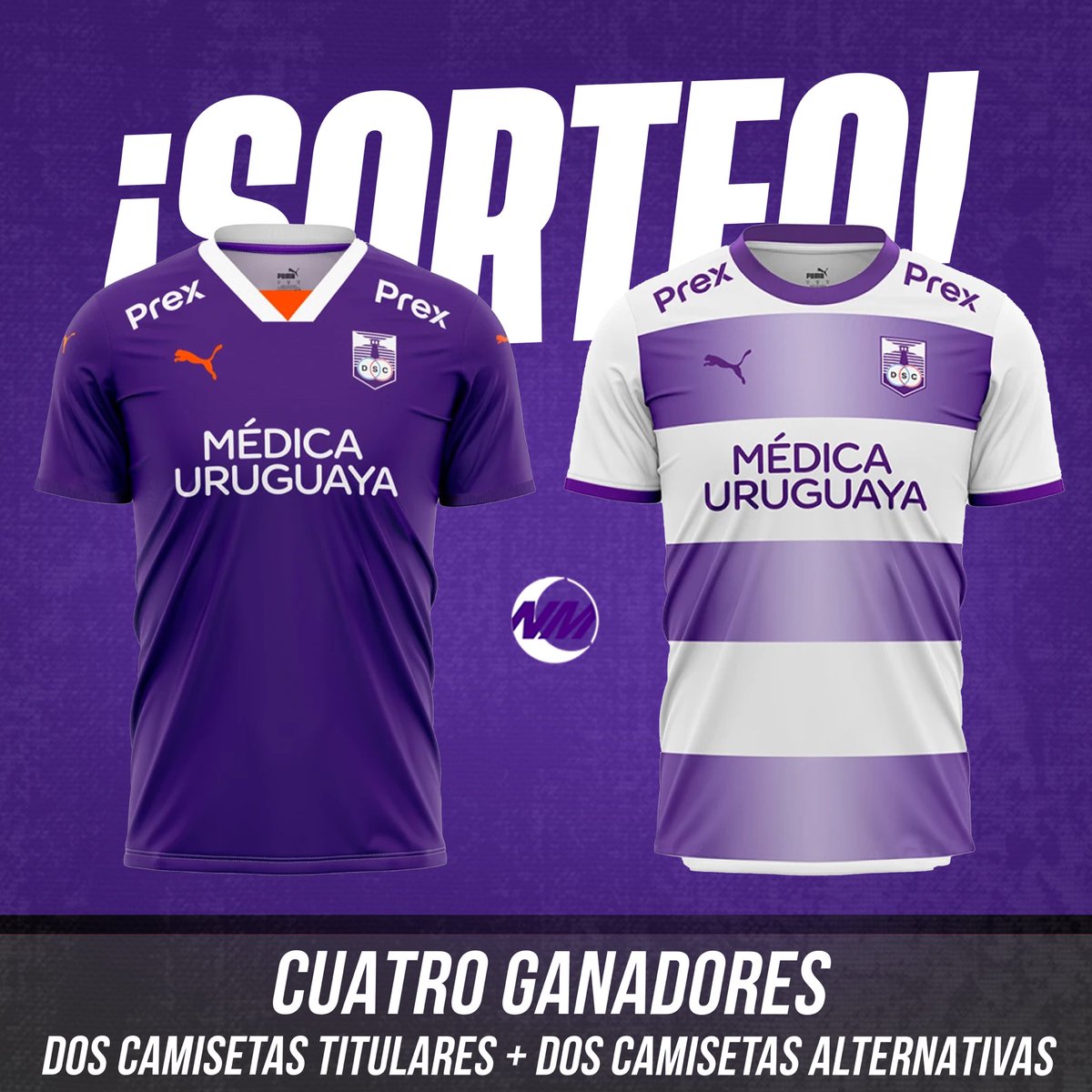 ¡SORTEO! Se van cuatro (!) camisetas de <a href="/DefensorSp/">Defensor Sporting</a>: dos titulares y dos alternativas.

Simplemente tenes que dar RT, arrobar a dos amigos y seguir a <a href="/nicomusetti/">Nico Musetti</a>. Mira que papa.

Agradecimiento especial a <a href="/PUMA_Uy/">PUMA Uruguay</a> y <a href="/totonreal/">Juan Manuel Real</a> por conseguir esto para ustedes.

Se van el jueves