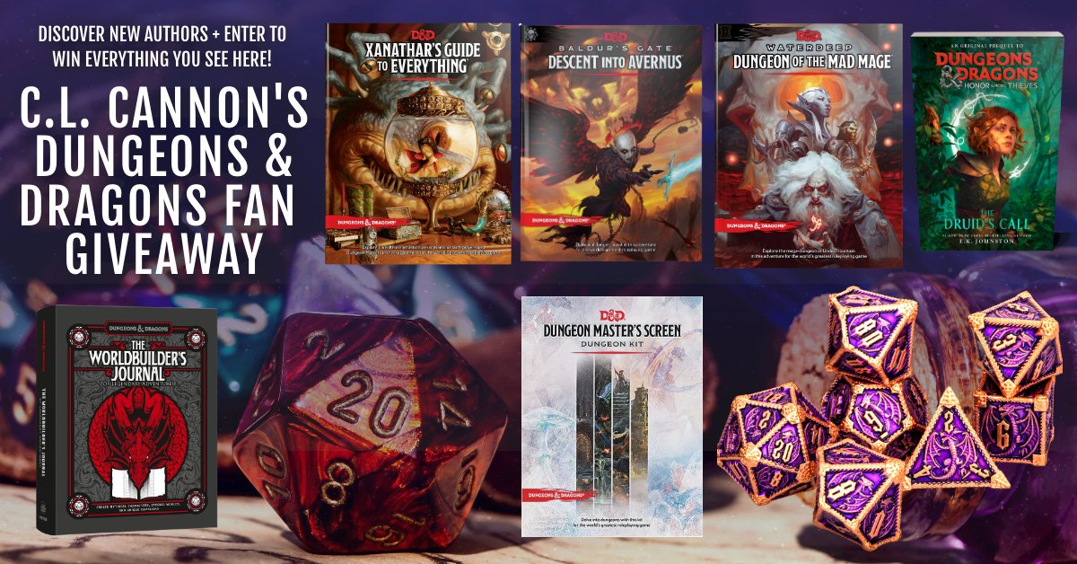 🔥Calling all #DND fans! Don't wanna miss this #giveaway!🔥Enter: bit.ly/dndfanz

🎲Prizes🎲#XanatharsGuideToEverything, #BaldursGate #DescentIntoAvernus, #DungeonOfTheMadMage, #TheDruidsCall, + #WorldbuildersJournalOfLegendaryAdventures, DM's Screen kit, &amp; dice set!