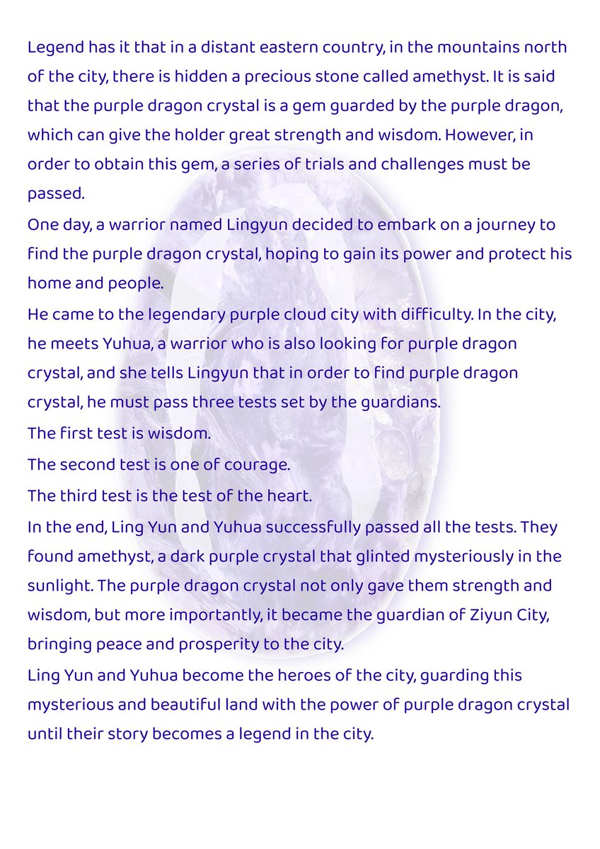 Daily crystal story --004
People who love purple dragon crystal, there is a moving story about purple dragon crystal, do you know it?
#charoite #storytime #crystals #Healing