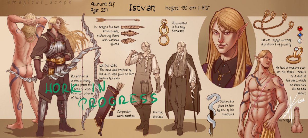 SilviAfterHours's tweet photo. Doing a character sheet with a nsfw variant! https://t.co/c1Zuj62IBd