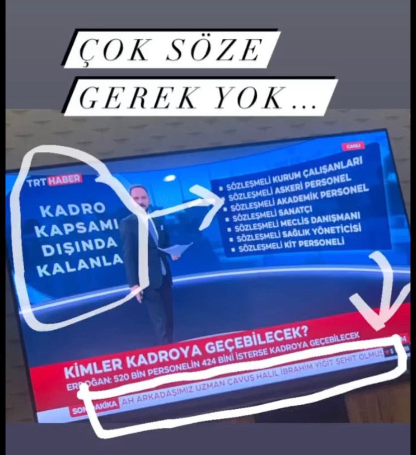 Kim demiş sözleşmeli ile Kadrolu arasında fark yok diye

🚫Motivasyon yok 
🚫Yükselme yok 
🚫Ünvan yok
🚫Özlük hakkı yok
🚫Aile yok
🚫Huzur yok

💯Meslek hayatınca Endişe var
💯Baskı var
💯sözleşme ile tehdit var
💯Stres, kaygı var
💯Eşitsizlik var
💯 Haksızlık var....
📌MOBİNG