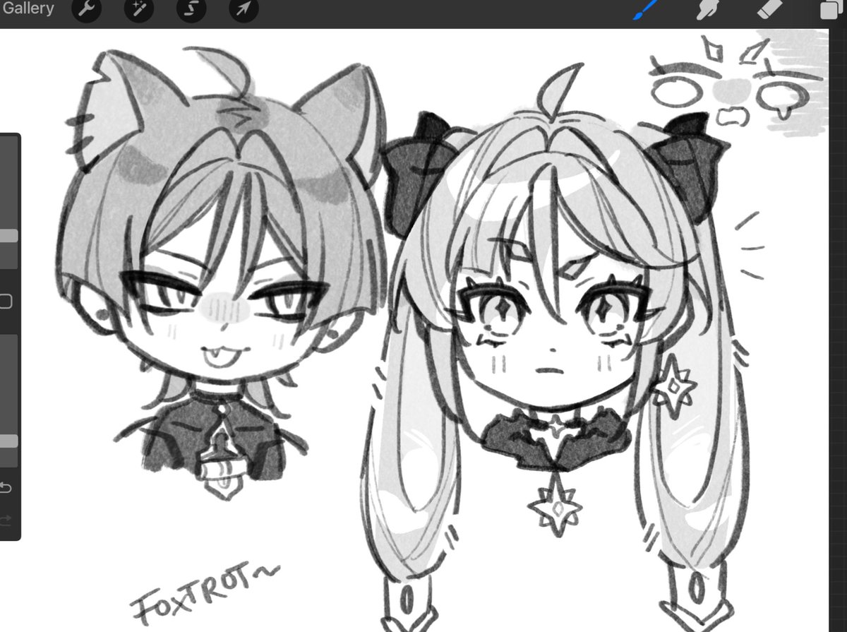 #scaramona doodle (Playing around with scarameow and monabun designs as per a friends request🥹💕)