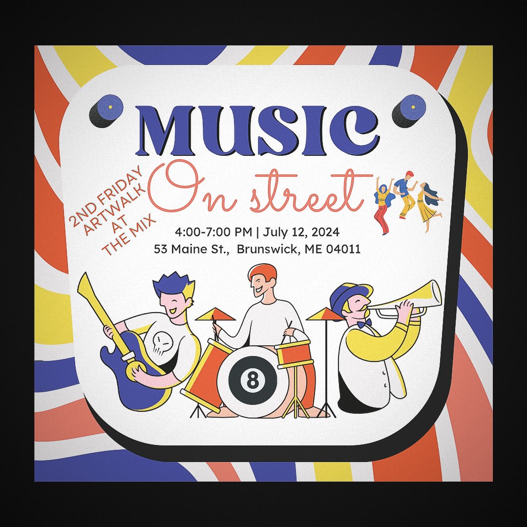 eightballsband's tweet photo. 🎱🎱 Hello downtown Brunswick!! Summer 2024 is our calling card - come out tomorrow 7/12 to The Mix on Maine Street and catch all the fun vibes starting at around 4pm!! Looking forward to seeing everyone. @Brunswick_BDA #themixonmaine #MaineMendoza mainesummer #mainemusic 🎱🎱 https://t.co/gi2WChT3Hl