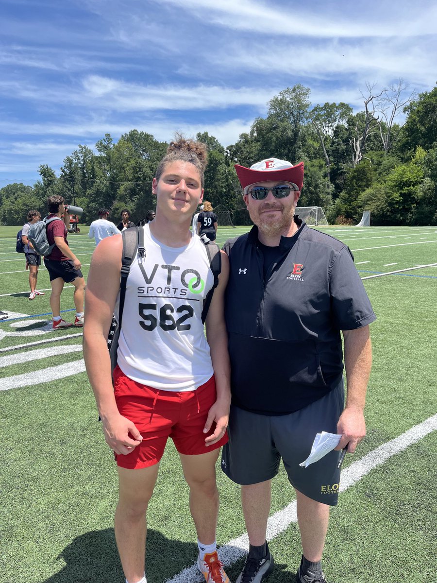 Had a great day at Elon university’s football camp. Want to thank the Coaches for being out there and making it possible.

<a href="/CoachJoePerri/">Joe Perri</a> 
<a href="/TonyTrisciani/">Tony Trisciani</a>