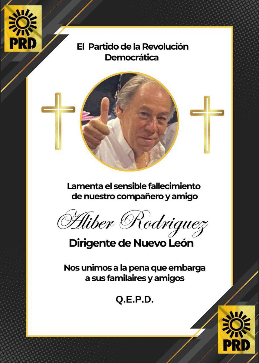 Lamentamos el fallecimiento de nuestro compañero Aliber Rodriguez, Dirigente de Nuevo León. Nos unimos en solidaridad con su familia y amigos. Q.E.P.D.