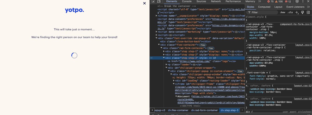 GraysonCross_'s tweet photo. @ttagrin @Yotpo Allso @ttagrin  looks like your ChiliPiper  agent is having a looping error right now :( Couldn't book a call to discuss. https://t.co/MAbyVzqETN