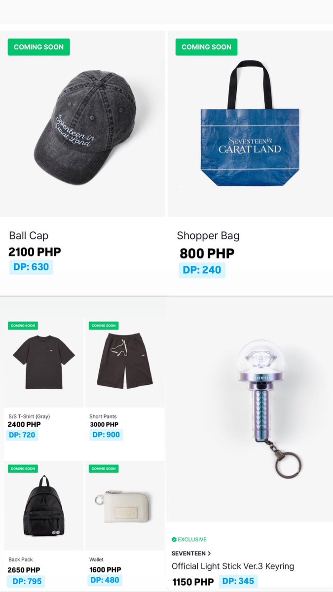 KMERCH_HAVEN's tweet photo. wts lfb 

Seventeen Caratland Official Merch PH GO 
Under 2nd pre-order ☀️ 

30% Downpayment 
Rem bal Sept 1 

To order, please checkout here: https://t.co/icHwnkDiPY https://t.co/oaC2wZol3o