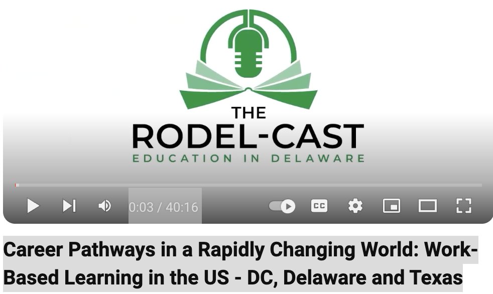 Career Pathways in a Rapidly Changing World: Work-Based Learning in the US - DC, Delaware and Texas youtube.com/watch?v=SSxBf_…