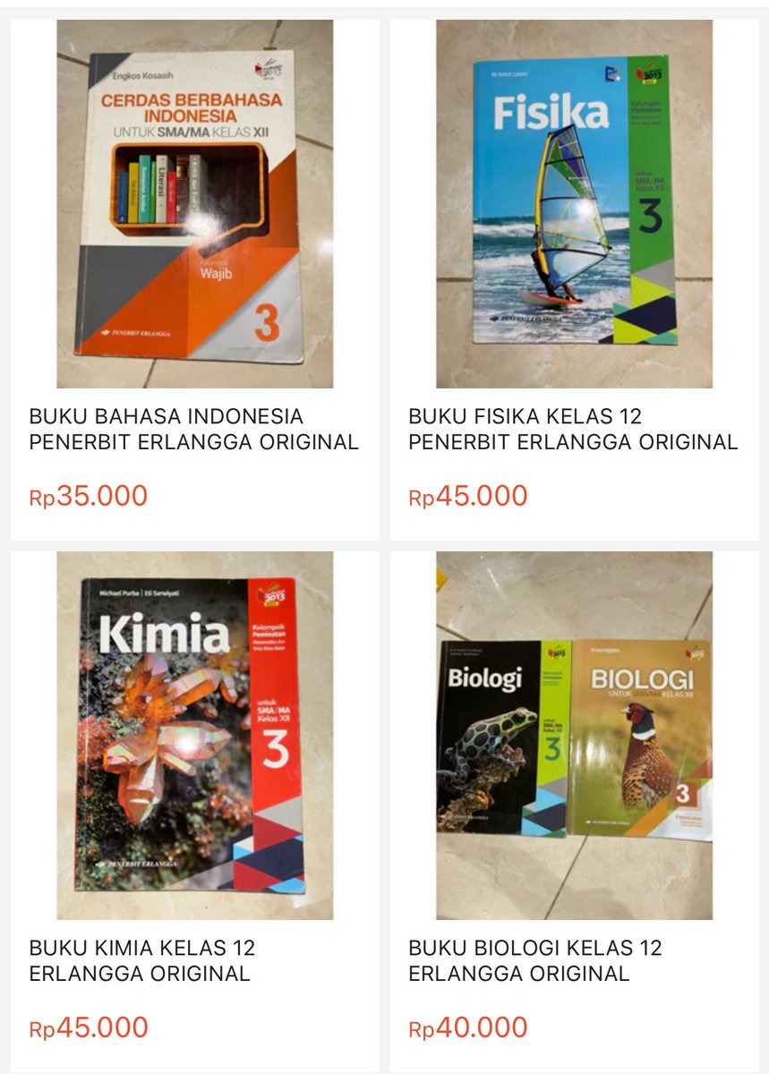 shaaskyies's tweet photo. WTS / want to sell ‼️

preloved buku paket sekolah kelas 12 penerbit erlangga, kondisi buku ada yang masih bersih dan mulus, hanya beberapa buku yang sudah terisi latsol nya

💰 price on pict
🍊 co

t. ppkn, sejarah, prakarya, bahasa indonesia, fisika, kimia,  biologi
#wts #wtb https://t.co/M6saRY9bVs