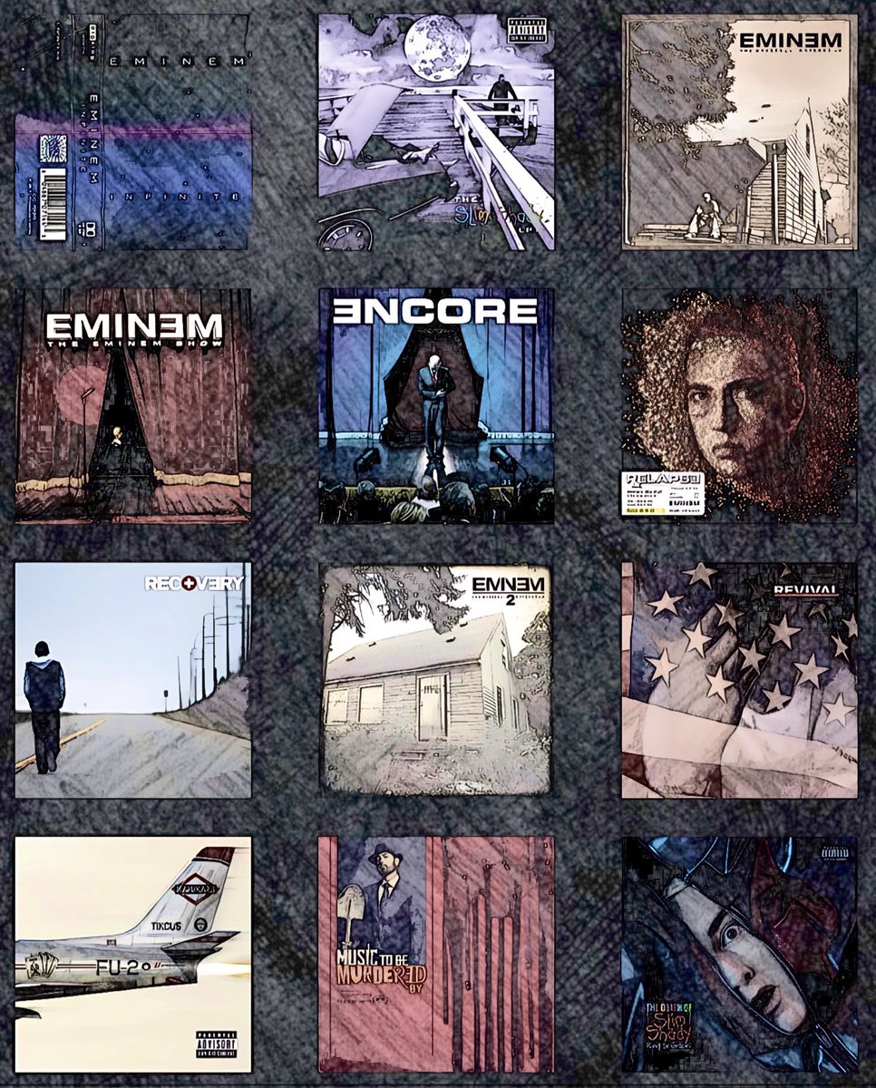 EmeLatina's tweet photo. #Eminem albums from ‘96 to 2024 🫶🏼 https://t.co/JoILl2sbNh