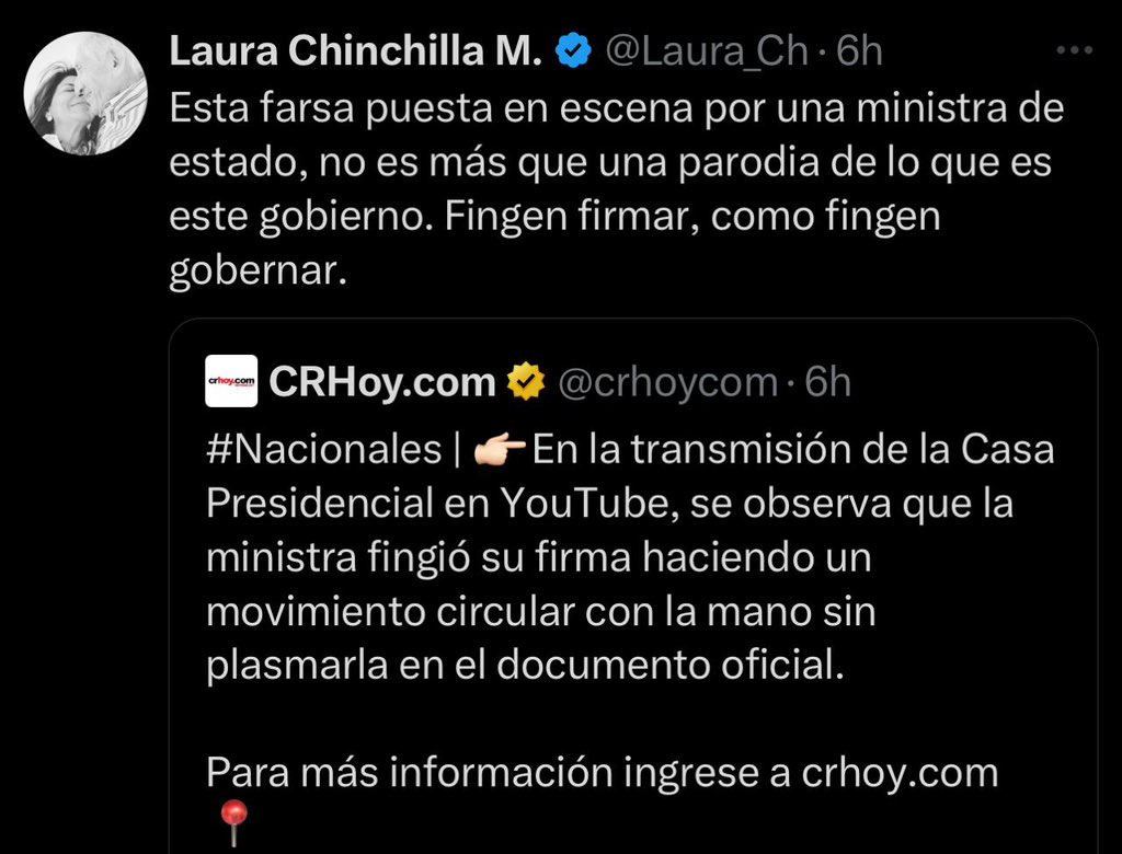 presidenciacr's tweet image. Ante la falsa noticia de CR Hoy sobre la firma simbólica de la Ministra de la Presidencia, Laura Fernández, en la Ley de la efeméride del voto femenino, aquí está el documento verdadero con las firmas de todos los ministros competentes.

@Laura_Ch