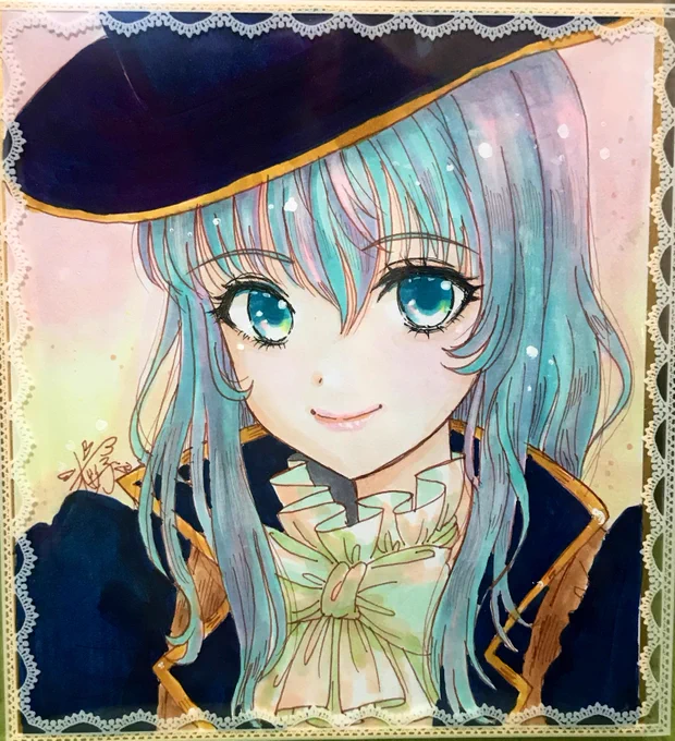 #オリジナルイラスト ミニ色紙 コピック塗り Classic Atmosphere