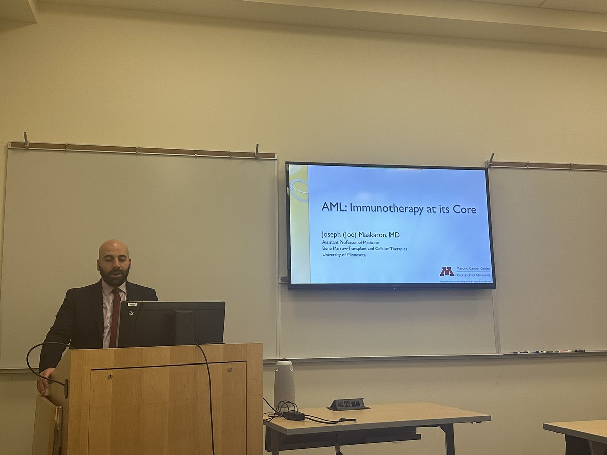 dralainmina's tweet photo. Finishing our MMPCC series for 2023-24 with a friend, a colleague, and a compatriot 🇱🇧 Dr. @jmaakaron @theNCI from the @UMNCancer. Sharing his journey and experience in “AML Immunotherapy at its core” #myeloidmalignanciesprogram https://t.co/EtQ66z65HJ
