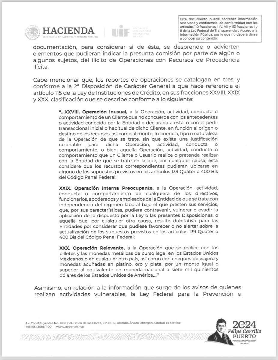 acastagne's tweet photo. Recibí respuesta de la @PLD_UIF Unidad de Inteligencia Financiera (UIF) a mi denuncia en contra de la señora @rocionahle , su esposo José Luis Peña Peña y su sobrina Maribel Hoyos Peña en la cual se me notifica que dicha Unidad se encuentra “material y jurídicamente imposibilitada para atenderla”.

En mi denuncia claramente expongo que con el sueldo que la señora y su esposo declararon es imposible adquirir los inmuebles de su propiedad, (Casas, terrenos y departamentos), lo mismo que su sobrina Maribel a quien mencionan como propietaria de la Mansión del fraccionamiento “El Dorado” municipio de Boca Del Río, Ver.

Que podemos esperar de este gobierno que se va con todo contra quien considera sus enemigos o adversarios dejándoles caer todo el peso de la ley, pero para sus aliados o partícipes, no solo perdón, los premia con un cargo público del cual legalmente estarían impedidos ocupar hasta que se haga una investigación y se determine su responsabilidad.

Oficio que no menciona el nombre de la persona quien lo envía y firma, tiene fecha del día 04 de Junio 2024 y me fue entregado hace unos minutos.

Es evidente que la autoridad se niega investigar a las personas mencionadas a pesar de presentar las denuncias correspondientes, acompañadas de pruebas contundentes, como sociedad debemos exigir que la autoridad cumpla con su deber trátese de quien se trate y no sólo contra quien considera adversarios o ciudadanos incómodos que denunciamos la corrupción y enriquecimiento inexplicable de políticos corruptos !!!
