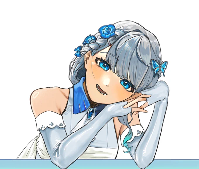 #青い翅大投稿祭#翅城家の中庭 一日早めのお祝いです。おめでとうございます 