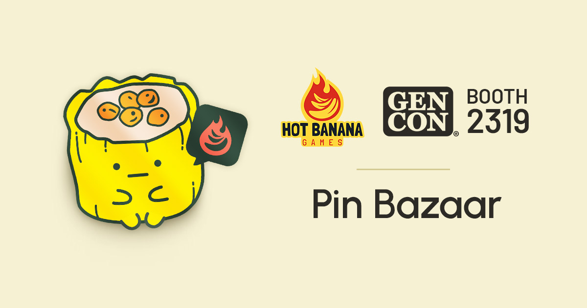 hotbananagame's tweet photo. Okay, we wanted a pin, specifically a Siu Mai pin. We are siuuu excited! Don’t miss out on the chance to grab our special Siu Mai pin at Gen Con as part of Pin Bazaar.

📍 Preorder for free Gen Con pickup: https://t.co/5QFreubBLl

#GenCon #PinBazaar #SteamUp https://t.co/tmYvOMU3DF