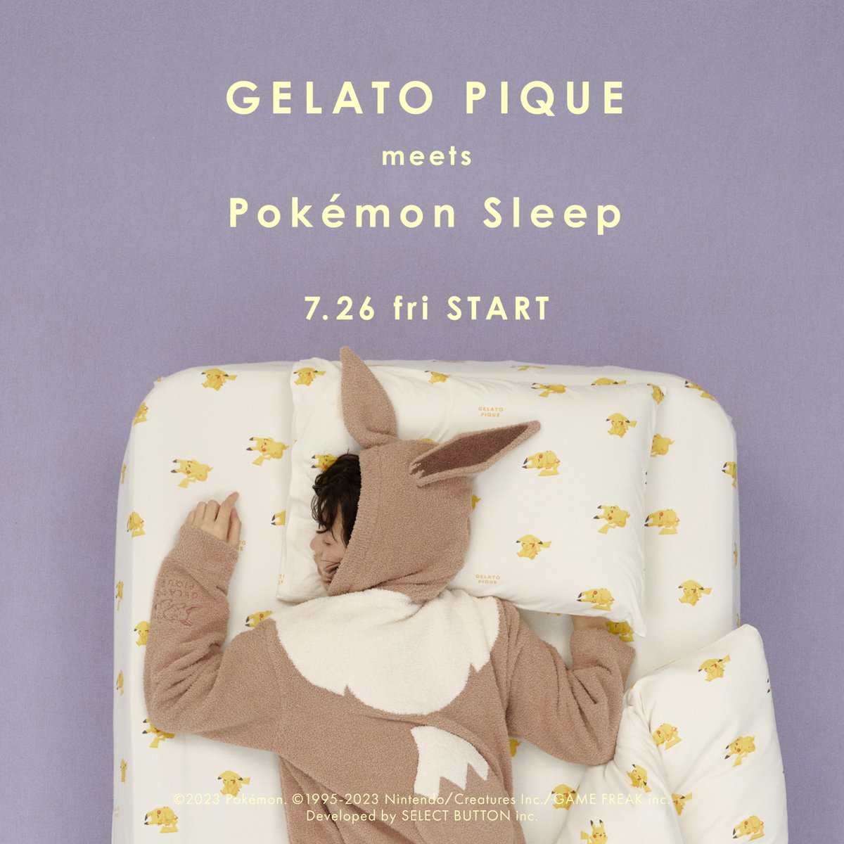【お値下げ】ジェラートピケ　イーブイ ジェラートピケ gelato pique ×ポケモンスリープ 24AW ベビモコ