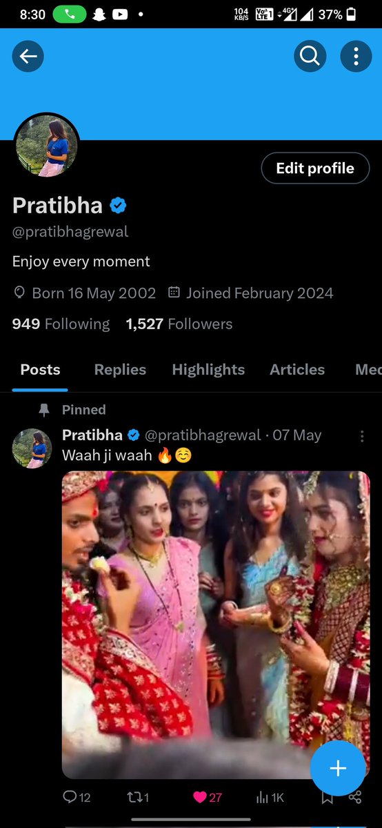 pratibhagrewal's tweet photo. Good morning with blue tick 🌄😊
#bluetick #Varification https://t.co/BFFvEIlhKb
