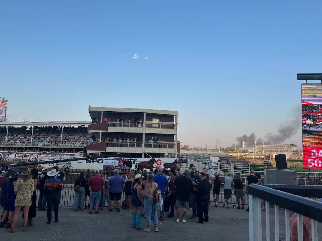Something appears to be on fire just beyond Stampede grounds, over in the industrial area? Anyone know what's up? 

#yyc #calgary
