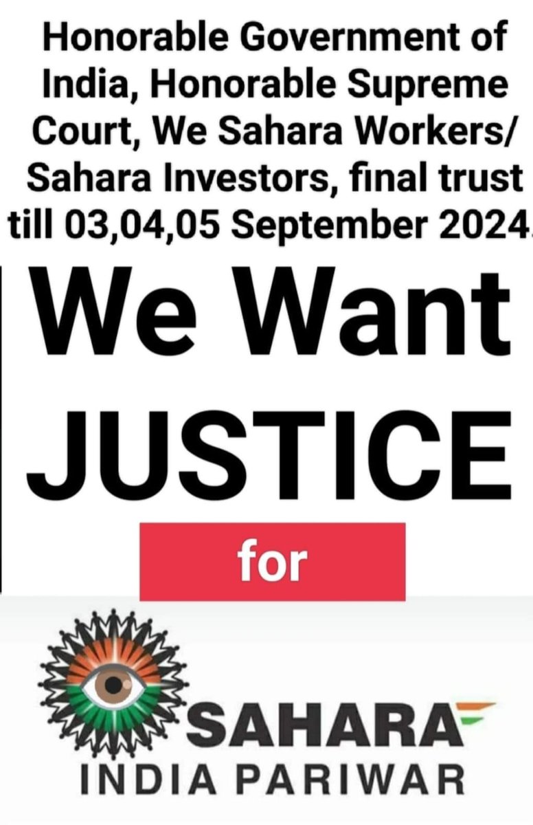 #SAVE_SAHARA_WORKERS_DEPOSITERS

पूर्वाग्रह व गुप्त उद्देश्यों की पूर्ति हेतु नागरिकों को गुमराह किया है

निवेशकों के धन,श्रम,न्याय के प्रति संस्थाएं उदासीन

सहारा सेबी विवाद व्यवस्था पर कालिख

<a href="/MLJ_GoI/">Ministry of Law and Justice</a>
<a href="/PMOIndia/">PMO India</a>
<a href="/MinOfCooperatn/">Ministry of Cooperation, Government of India</a>
<a href="/NITIAayog/">NITI Aayog</a>
<a href="/MCA21India/">Ministry of Corporate Affairs</a>
<a href="/SEBI_India/">SEBI_Awareness</a>
<a href="/UNHumanRights/">UN Human Rights</a>
