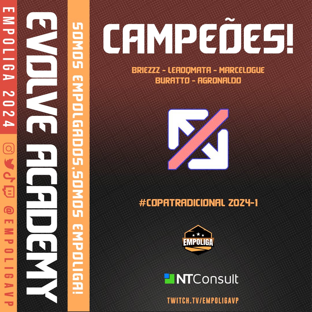 🏆 É CAMPEÃO! 🏆

🔥 A EVOLVE ACADEMY VIRA A SÉRIE, CONQUISTA SUA DOCE VINGANÇA E É CAMPEÃ DA #COPATRADICIONAL DA #EMPOLIGAVP! 🔥
Parabéns, <a href="/EvolveAcademyGG/">Evolve Academy</a>, pela vitória épica!🌟

#LeagueOfLegends #Esports 

<a href="/ntconsult_/">NTConsult</a>