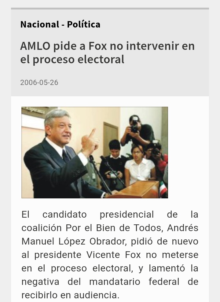 coahuilensepol's tweet photo. Aún recuerdo cuando en el 2006 AMLO le decía a Fox que dejara de ser matraquero.
Tmb recuerdo como se quejó de las tarjetas de apoyos sociales del PRI x q coaccionaban el voto.
@lopezobrador_ que pinshe tristeza ver que replicaste todo lo que señalamos al PRIAN
#AMLOTraidor https://t.co/rVEwwEFKnC