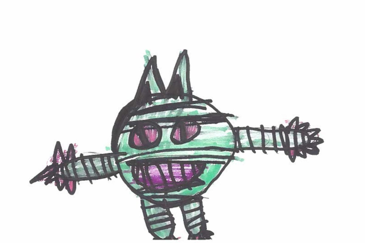 Sleepy_Circus's tweet photo. It’s not perfect, but I recently offered to help with the “Manitou Monster Project” where young school kids team up with adult artists to bring their creations to life.

I got this design, turned it into my own style, sculpted it in Zbrush, and will be 3D printing it soon ☺️ https://t.co/AxvmG1eRIM