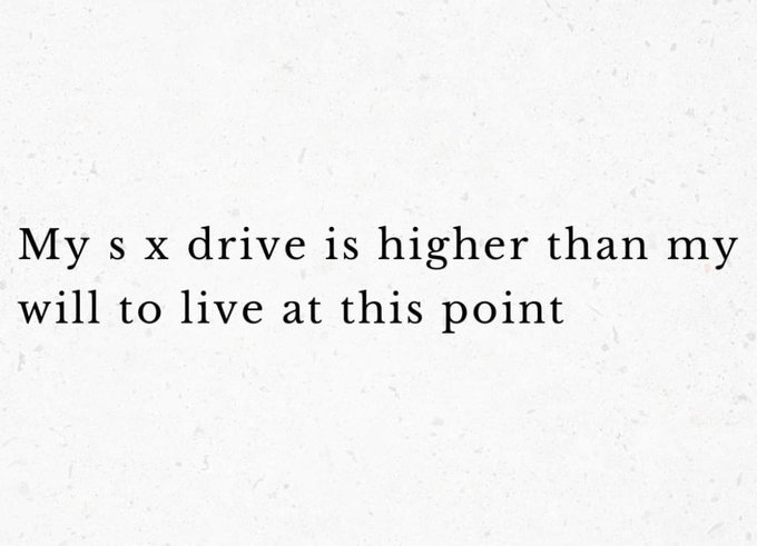 And I don't really have a sex drive.. https://t.co/Ky3rtK0Sdh<a href="/tag/bbw"class="tags"><span>#bbw</span></a>