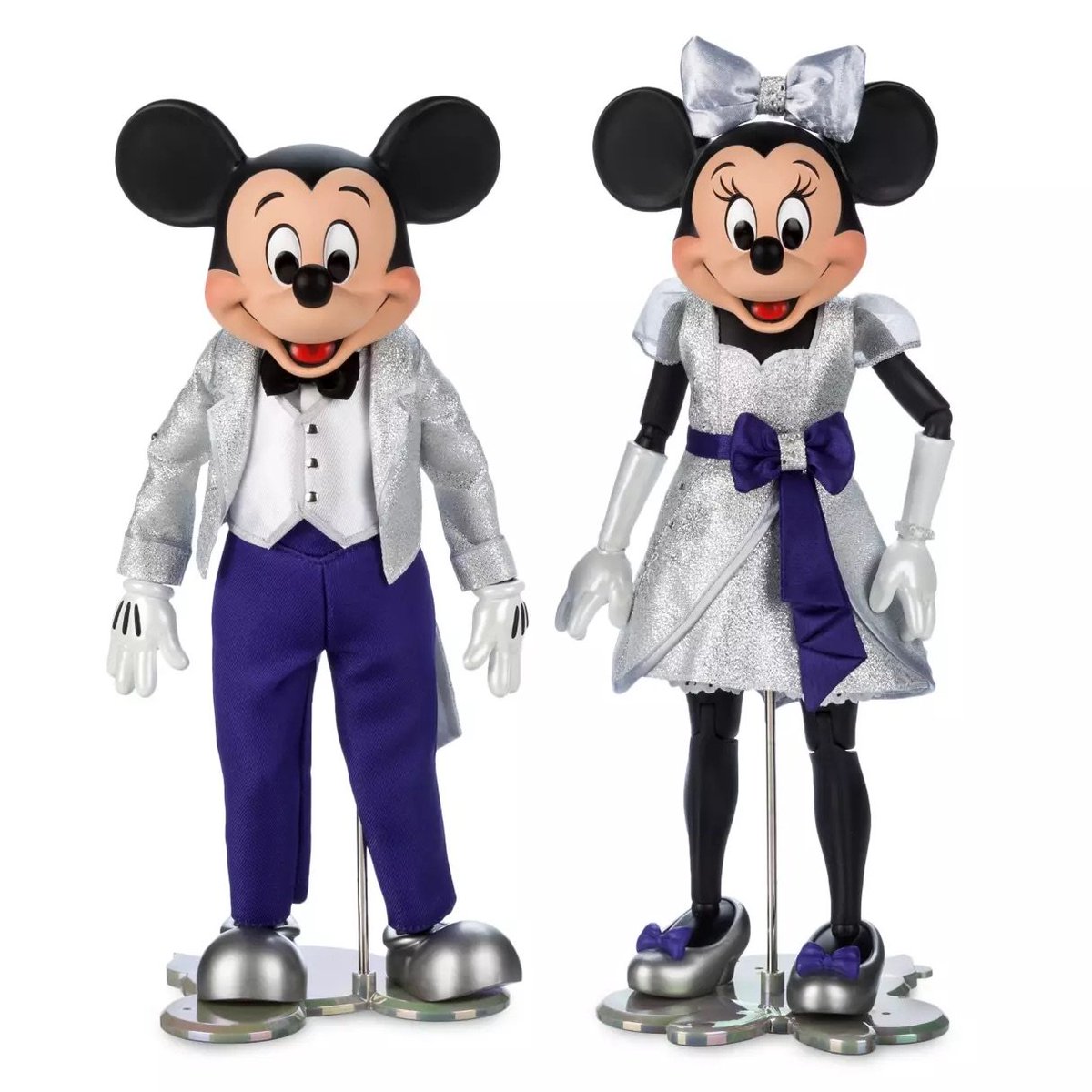 exitthrugftshop's tweet image. 100th Anniversary Mickey and Minnie Disneyland Collectible Figures hey these are really scary