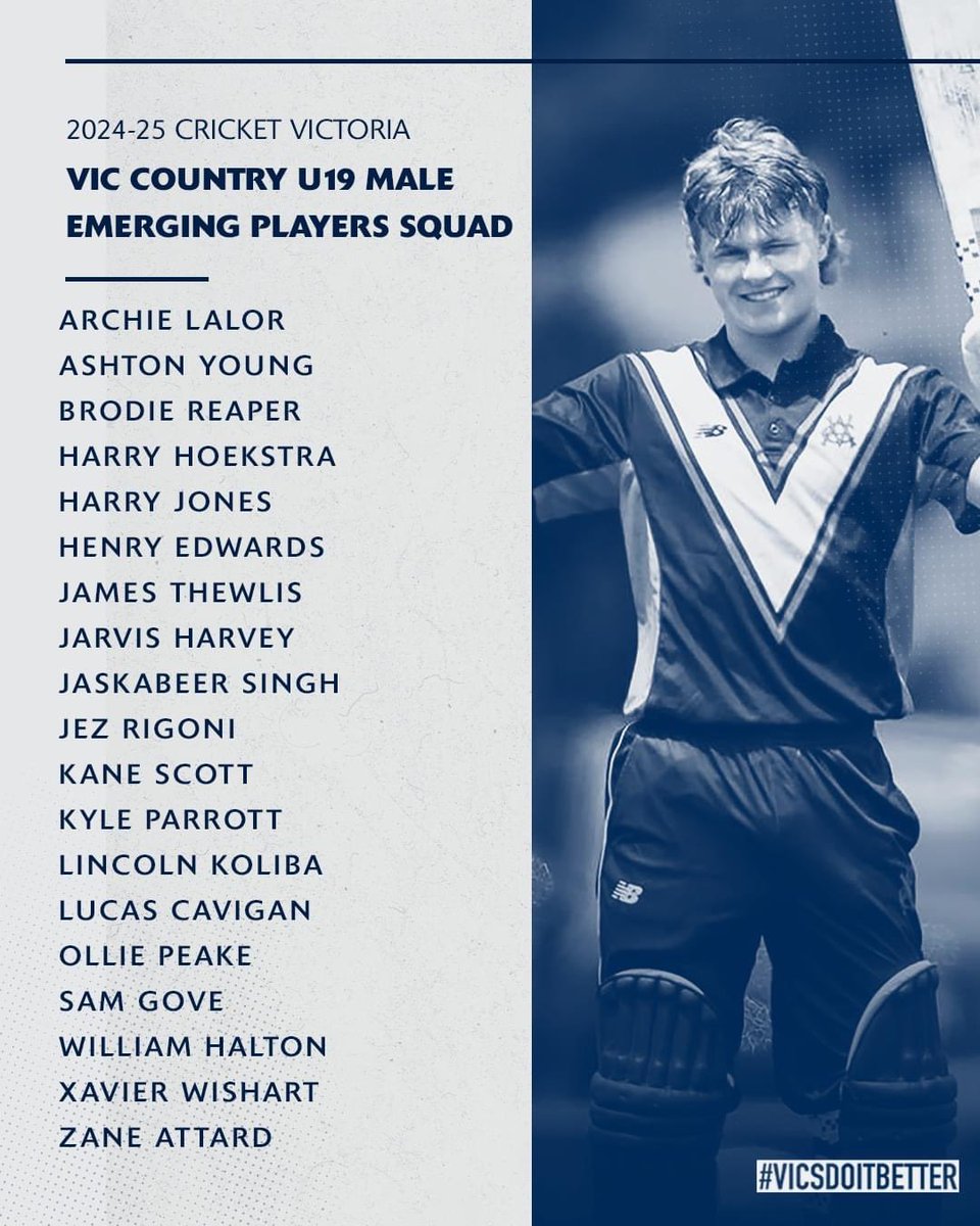 Our Vic Country U19 Male Emerging Players Squad is locked in🔥#vicsdoitbetter 

READ MORE: bit.ly/3W8i3q2