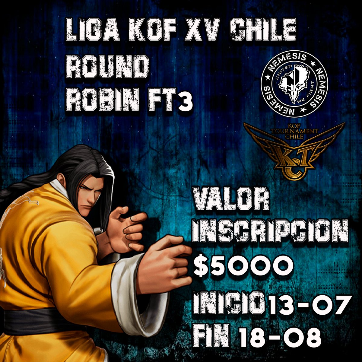 Whipkofito's tweet photo. Y ya estamos ready!!
Con exactamente 24 inscritos damos x casi cerrada la nueva LIGA DE KOF XV CHILE 🔥
Mañana viernes último día para inscribirse y sortear el Bracket 🙌
Cierre de inscripciones 20Hrs 🤟
Season 3 Coming Soon!!
KOFXV IS STILL ALIVE!!
#KOFXV 💙
#SNK 💜
#NÉMESIS 🖤 https://t.co/jOOoN7l95Y