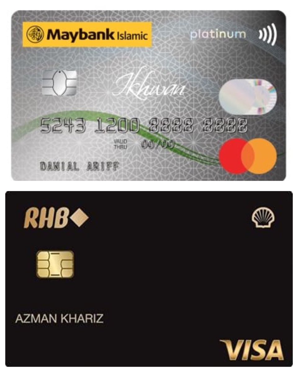 jllmisai's tweet photo. Soalan serius ni.. Antara 2 ni mana lagi bagus..?🤔

Rhb Shell boleh dapat cashback RM50 - RM100+ sebulan.. 

Maybank Ikhwan boleh dapat cashback RM50+..

Cuba bagi pendapat yang tulus dan suci sikit..😔 https://t.co/s7ri6TlIxZ