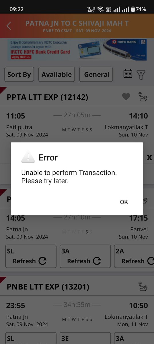 AnjaniShkp's tweet photo. @IRCTCofficial ticket not book why eastern zone https://t.co/lRmJjML2Gv