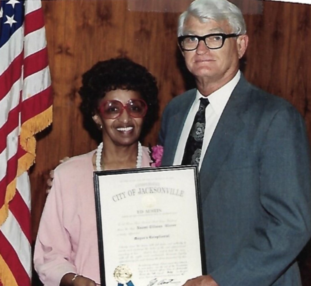 rahmanj's tweet photo. I'm excited to join Mayor @DonnaDeegan honoring Mrs. #NaomiGlover by naming the Mayor's Conference Room after her. Here's Mrs. Glover and former Mayor #EdAustin. This is the first public space in City Hall at St. James named for an African-American or woman. #DuvalForward https://t.co/VD3hRJbUoA