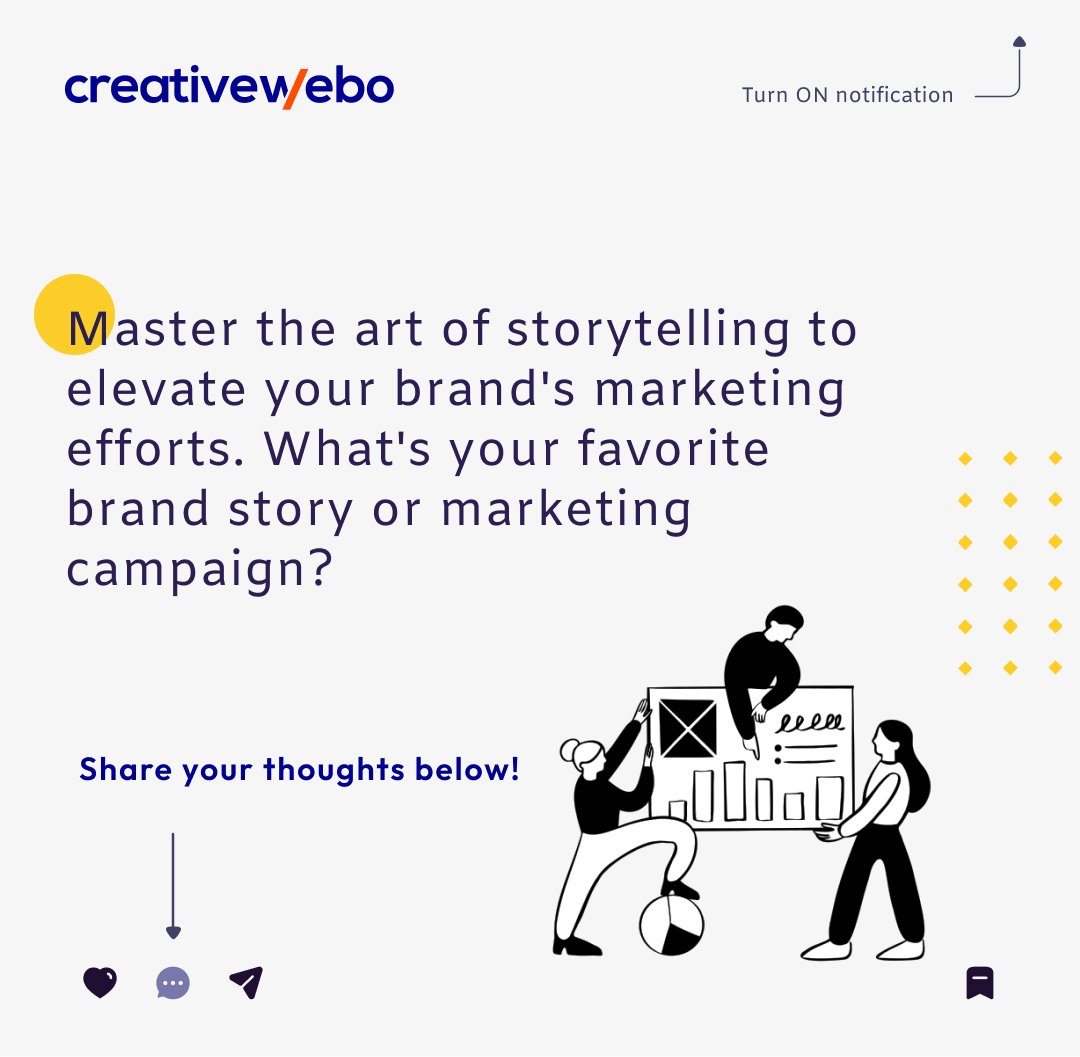 CreativeWebo's tweet photo. 📖 Captivate Your Audience with Storytelling in Marketing! Our insights explore techniques for crafting compelling narratives that resonate with your audience and drive engagement. To elevate your marketing strategy, reach out to us for a 30-minute call!
#CreativeWebo #Marketing https://t.co/GqVUmIUqg0