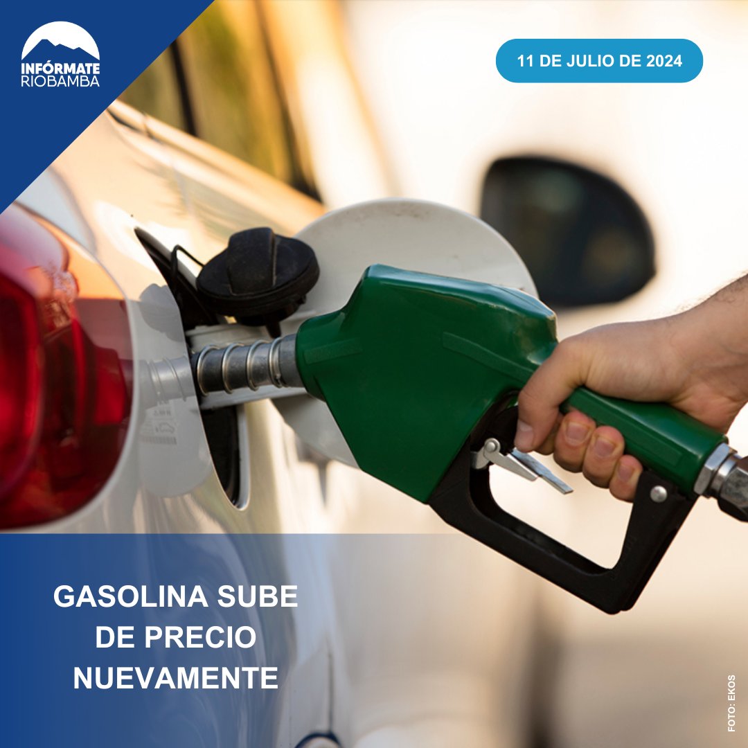 INFORIO02's tweet photo. #PreciosJustos El nuevo valor es de $ 2,75 por galón, que entrará en vigencia a partir de las 00:00 del viernes 12 de julio y durará hasta el 11 de agosto. 
#InfoRiobamba #Ecuador https://t.co/qH6QSzmKWX