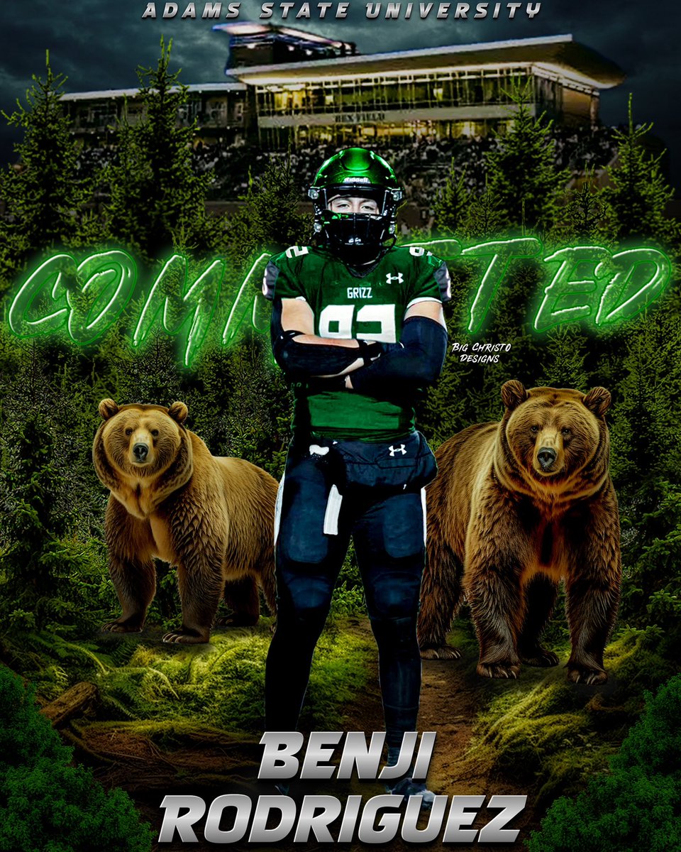 Congrats to Edge Rusher Benji Rodriguez, and his commitment to Adam State University! The grizzlies are getting a dawg in the trenches! QBs beware 👀🐻
•
•
DMs open for edit inquiries 👀📲🔥