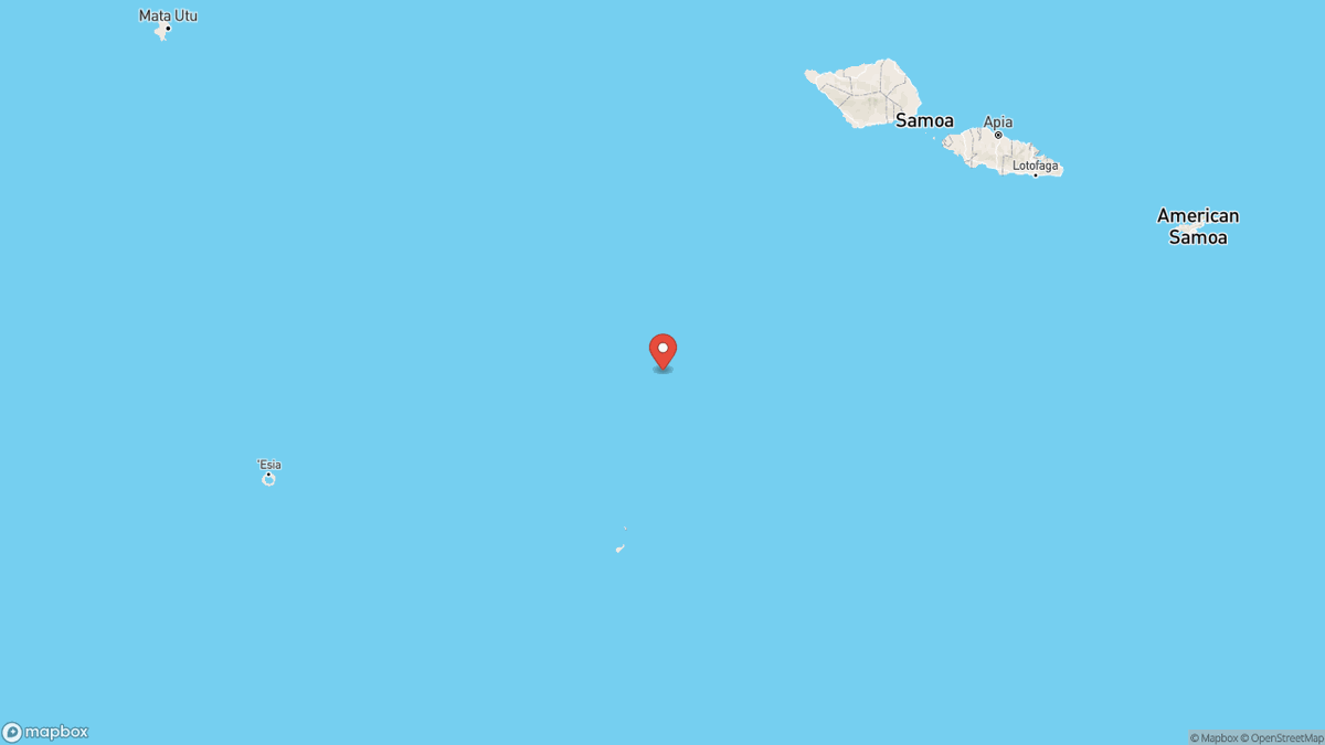 QuakeAlerts's tweet photo. A magnitude 5 earthquake took place 197km SSW of Asau, Samoa at 03:55 UTC (14 minutes ago). The depth was 28km and was reported by EMSC. #earthquake #earthquakes #Asau #Samoa https://t.co/W2ps6JtEPQ