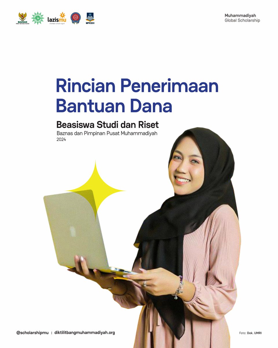 ScholarshipMu's tweet photo. BEASISWA STUDI DAN RISET BAZNAS DAN PIMPINAN PUSAT MUHAMMADIYAH 2024

Dapatkan total 7 Miliar Rupiah Dana Pendidikan dari Beasiswa Studi dan Riset Baznas dan Pimpinan Pusat Muhammadiyah 2024. https://t.co/Zz5wGYYD1y