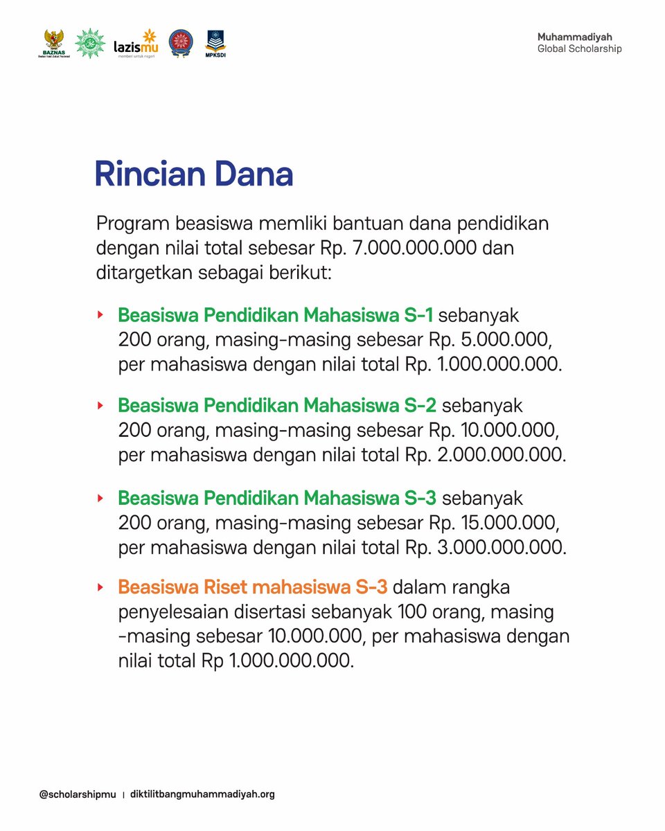 ScholarshipMu's tweet photo. BEASISWA STUDI DAN RISET BAZNAS DAN PIMPINAN PUSAT MUHAMMADIYAH 2024

Dapatkan total 7 Miliar Rupiah Dana Pendidikan dari Beasiswa Studi dan Riset Baznas dan Pimpinan Pusat Muhammadiyah 2024. https://t.co/Zz5wGYYD1y