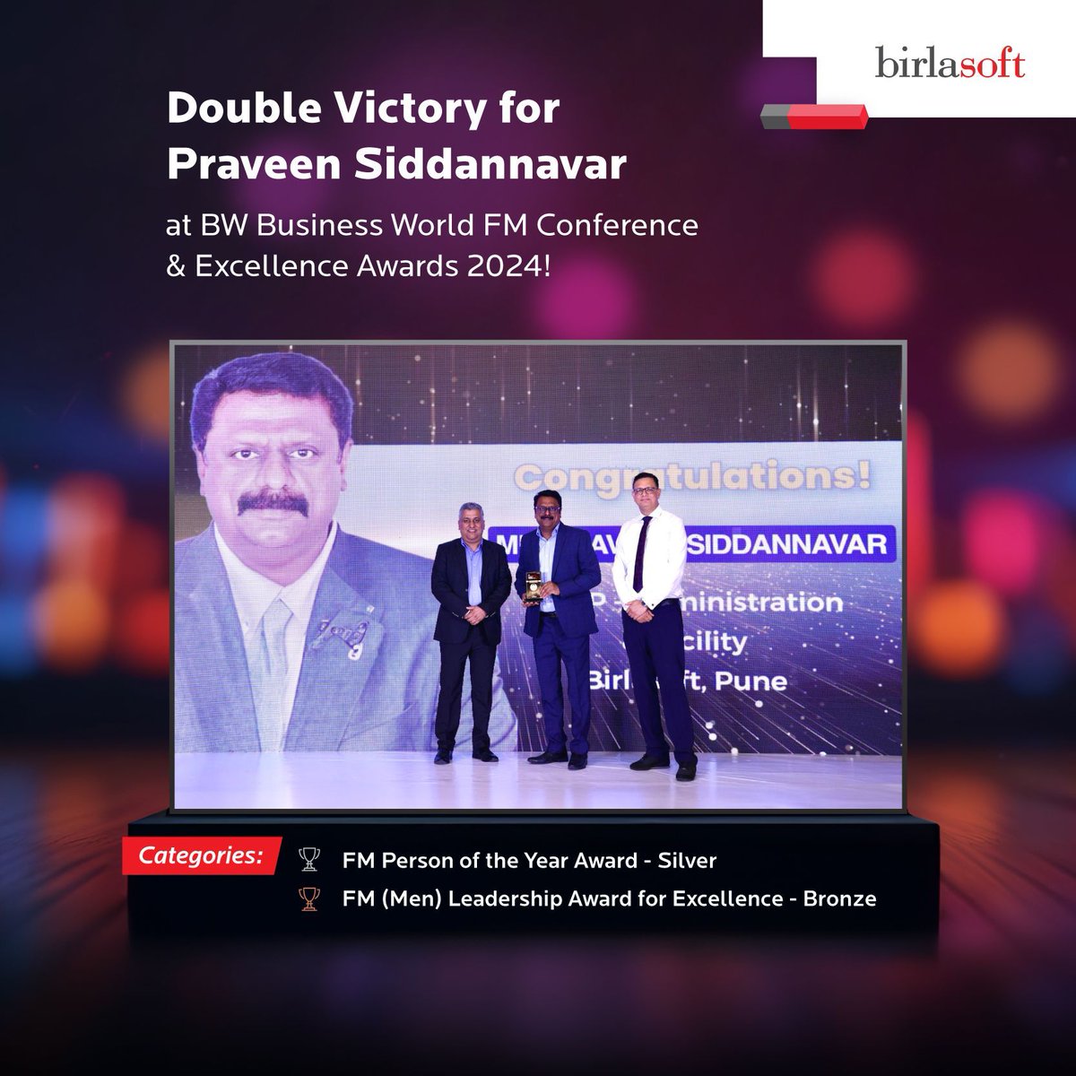 birlasoft's tweet photo. Congratulations to our very own Praveen Siddannavar, for his outstanding achievements at the BW Business World Facility Management Conference and Excellence Awards 2024!

#LeadershipExcellence #InnovativeLeadership #FacilityManagement #BWBusinessWorld #BoldAgileAmbitious https://t.co/KoEAgfAczJ